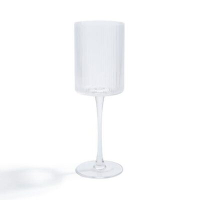 Clear Ribbed Wine Glassware and Barware
